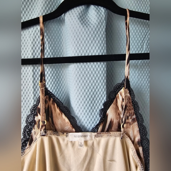 NWT - Long Mesh Animal Print Maxi Dress with Black Lace- Lined - Size Small - Picture 9 of 11